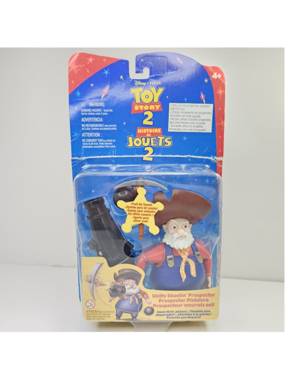 SEALED Mattel 1999 Toy Story 2 Shifty Shootin' Prospector Silver Box Damaged